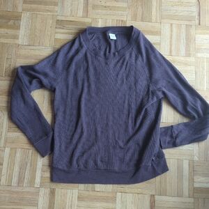 TNA Aritzia Purple Thermal Crewneck Sweater